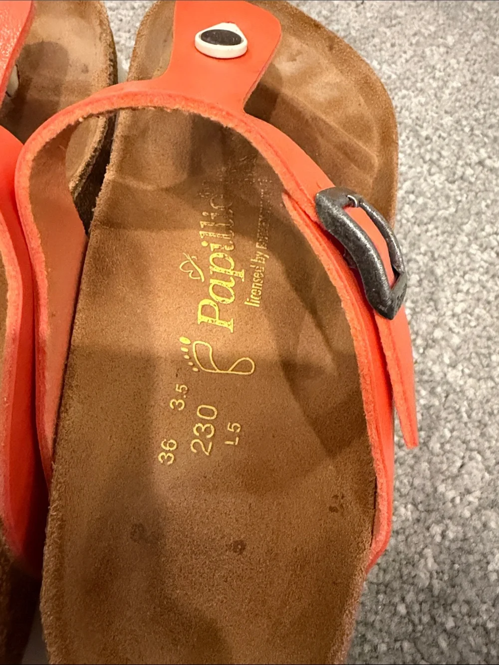Papillio Orange Toe-Post Sandals with Buckle - Picture 2 of 5